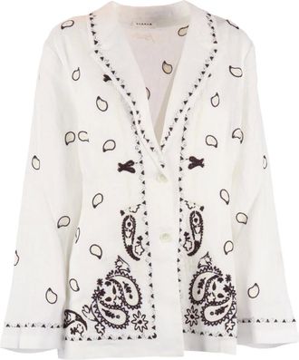 P.A.R.O.S.H. Light Jackets, female, Beige, Size: XS Embroidered Jacket