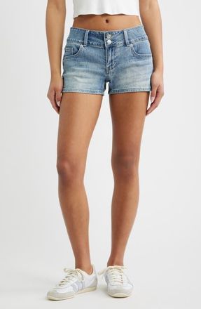 YMI Flap Pocket Denim Shorts in Light Blue at Nordstrom, Size 11