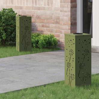 vidaXL Luz De Camino Led Solar Con Luces Con Bater&iacute;a 2 Pcs Verde Oliva Vidaxl
