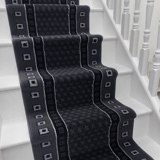 Runrug Stair Runner Carpet for Staircases - Soft & Comfy, 9mm - Caesar in Dark Grey | Size: 60 cm x 660 cm
