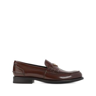 Prada Leather Logo-plaque Loafers