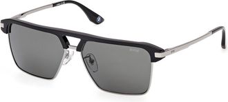 BMW BW0068-H Polarized 01D Mens Sunglasses Black Size 58