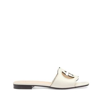 Gucci Slide Sandal with Interlocking G - female - Gucci - Sliders - White - 4 1/2 UK - Shoes