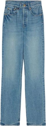 Jacquemus Blauwe High Rise Straight Leg Jeans - Dames - Regular Fit Jeans - Blauw - W26 - Katoen - Jeans