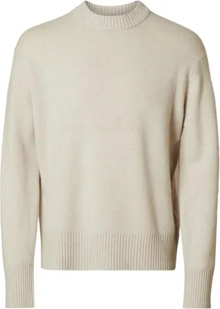 Selected Truien & Vesten, Heren, Beige, S, Wol, Slhcalle Relaxed Cashmere Blend Crew