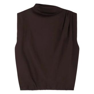 SOEUR Sleeveless Tops, female, Brown, Size: XS Idris Draped Top
