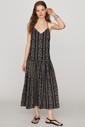 The Great. The Drop Waist 100% Cotton Midi Dress