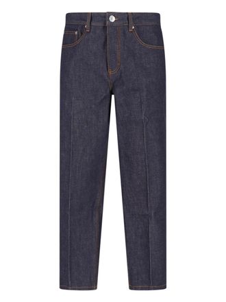 Ami Contrast Stitching Straight-Leg Jeans