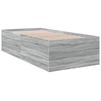 Berkfield Home Modern Bed Frame without Mattress Grey Sonoma 75x190 cm Small Single
