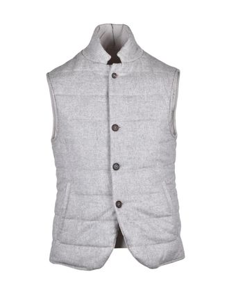 Eleventy Grey Silk Cashmere Flannel Vest