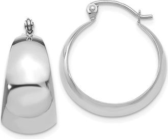 Diamond2Deal 10k Gold Polished 10.5mm Tapered Hoop Earrings