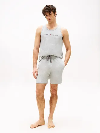 Tommy Hilfiger Mens Hilfiger Logo Drawstring Sleep Short - Grey - XL