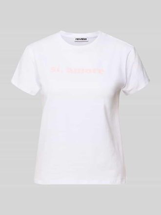 Review T-Shirt mit Print und Rundhalsausschnitt in Weiss, Gr&ouml;&szlig;e XL