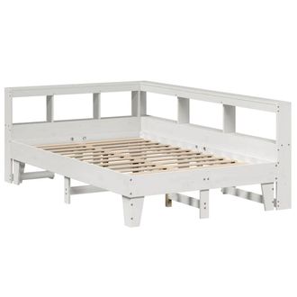 Berkfield Home Decorative Bookcase Bed without Mattress White 140x190cm Solid Wo | Size: 140x190 cm