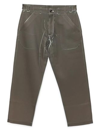 Comme Des Garçons Broek met grafische print - Groen