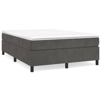 Berkfield Home Box Spring Bed Frame Dark Grey 135x190 cm Double Velvet