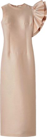 D'Estrëe Paris Franz ruffle-detailing dress - women - Polyester/Silk - S - Neutrals