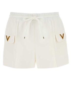 Valentino Garavani White Stretch Piquet Shorts