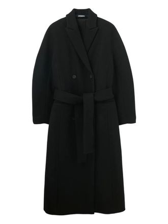 Jacquemus DHomme double-breasted coat - women - Viscose/Cotton/Virgin Wool - 36 - Black