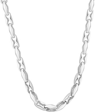 Pompeii3 Mens Polished Steel Clasp Single Tone 8mm Flexible Link 24 Chain