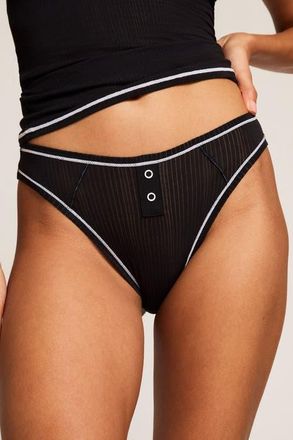 Negative Underwear Whipped French Cut Brief in Black And White at Nordstrom, Size Xx-Large