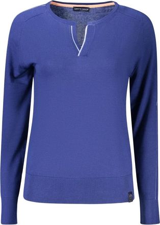 North Sails Viscose-katoen V-hals Trui - Dames - V-hals truien - Blauw - M - Katoen - Truien & Vesten