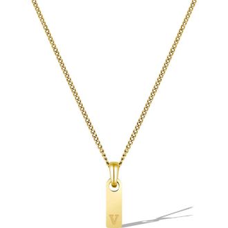 Vincero Mens Initial Pendant Necklace in Gold - V at Nordstrom