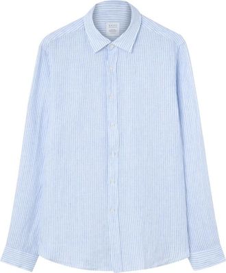 Xacus Blauw Gestreept Overhemd - Heren - Casual Overhemden - Blauw - 2XL - Overhemden