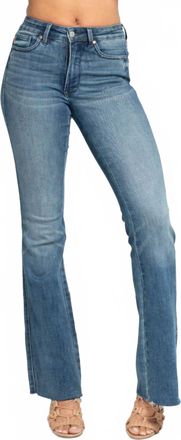 Judy Blue Midrise Tummy Control Cut Hem Flare Jeans In Vintage Wash