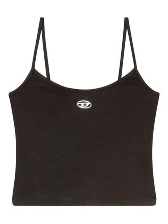 Diesel T-Hupy logo-detail top - women - Cotton/Elastane - L - Black