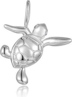 Lafonn Sea Turtle Pendant Charm in Silver at Nordstrom