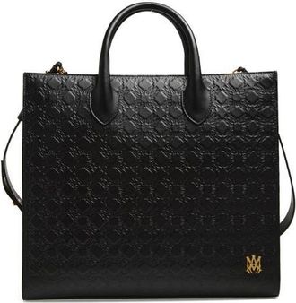 Amiri Small MA Quad Debossed Leather Tote in Black at Nordstrom