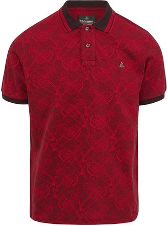 Vivienne Westwood ALL OVER ORB POLO SHIRT Size: XL, colour: RED