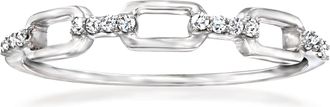RS Pure by Ross-Simons Diamond-Accented Paper Clip Link Ring in Sterling Silver