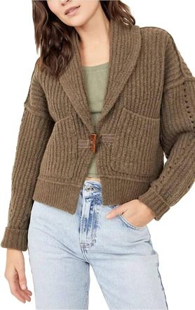 Free People Jackson Cardi Sweater In Pinecone