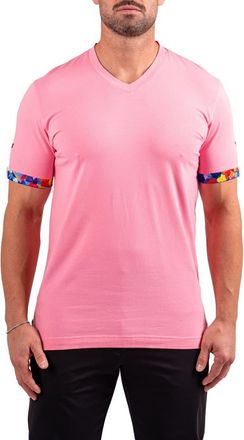 Maceoo Vivaldi Light Pink V-Neck Cotton T-Shirt at Nordstrom, Size Xxx-Large