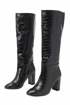 Chinese Laundry Womens Krafty Croc Knee-High Boot In Black