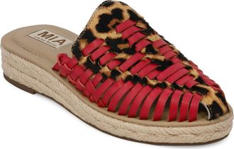 Mia Erin Espadrille Mule in Leopard/Red at Nordstrom, Size 8.5