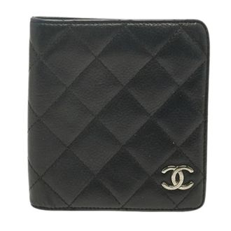 Chanel Pre-owned Quilted Bifold Wallet - Dames - Vintage Accessoires - Zwart - ONE Size - Leer - Vintage