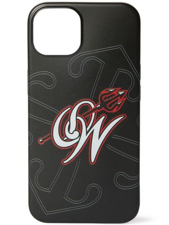 Off-white x AC Milan iPhone hoesje met logoprint - Zwart