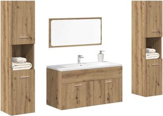 vidaXL Set Mobili da Bagno 4 pz Rovere Artigianale Legno Multistrato - Vidaxl