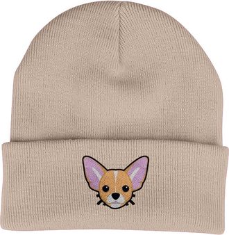 Bang Tidy Clothing Chihuahua Beanie Hat - Dog Lovers Gifts for Women - Winter Hats for Women - Knitted Wooly Ladies Hats - Dog Walking Accessories - Embroidered Gifts