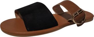 Generic Leather Sandals For Women Fashion Flat Sandals Casual Double Strap Sandal Open Toe Buckle Sandal Wide Casual Shoes Comfort Fit Slip On Shoes Anti Slip