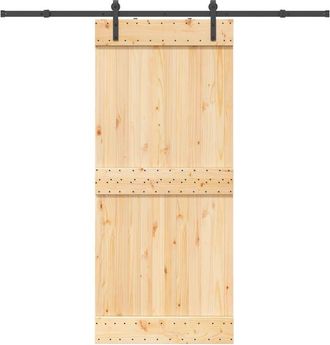 vidaXL Puerta Corredera Con Herrajes Madera Maciza De Pino 90x210 Cm Vidaxl