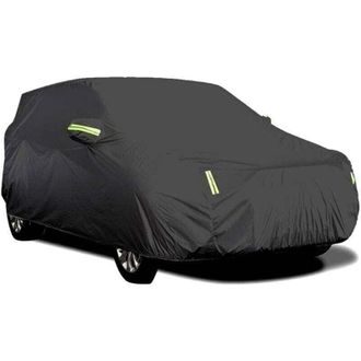 OEM Funda Para Coche De Exterior, Xu, Transpirable, Resistente A Los Rayos Uv, A Prueba De Polvo Y Nieve, Hebilla Fija, Tira Reflectante, Negra, 4,15 X 1,
