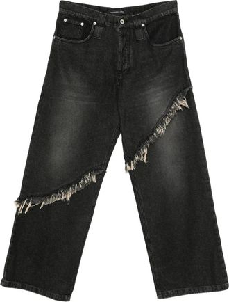 Federico Cina Denim jeans met franje - Zwart