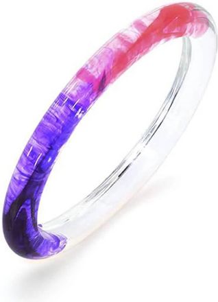 Gold & Honey Womens Tie Dye Slip On Lucite Bangles In Purple-Pink