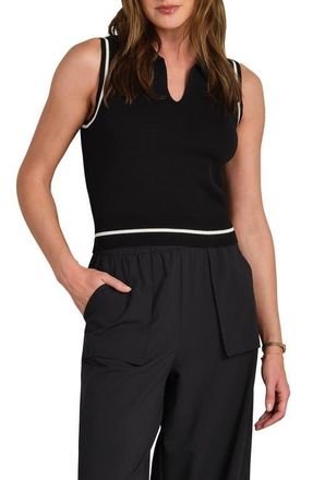Rhone Views Sleeveless Polo Sweater in Pure Black at Nordstrom, Size X-Small