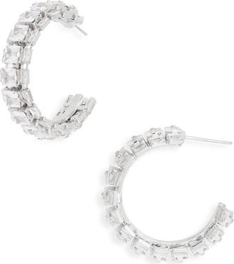 Tasha Stone Hoop Earrings in Silver at Nordstrom Rack