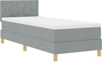 vidaXL Cama Tipo Box Spring Con Colch&oacute;n Gris Claro 80 X 200 Cm Tela Vidaxl